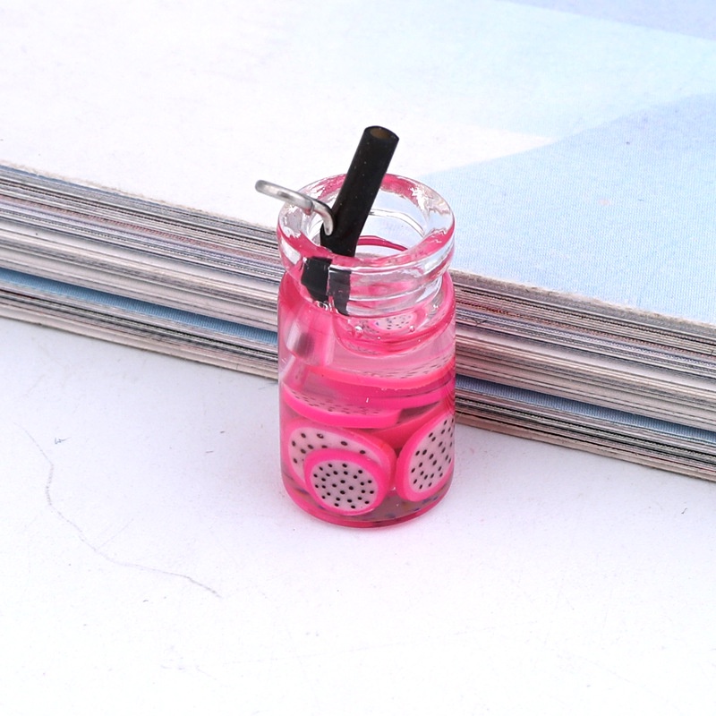 Bộ 5 Chai Thủy Tinh mini Hình Chai Nước Trái Cây Dùng Làm Trang Sức diy