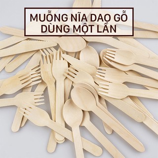100 Muỗng/Thìa, Nĩa, Dao Gỗ Dùng Một Lần KEGO