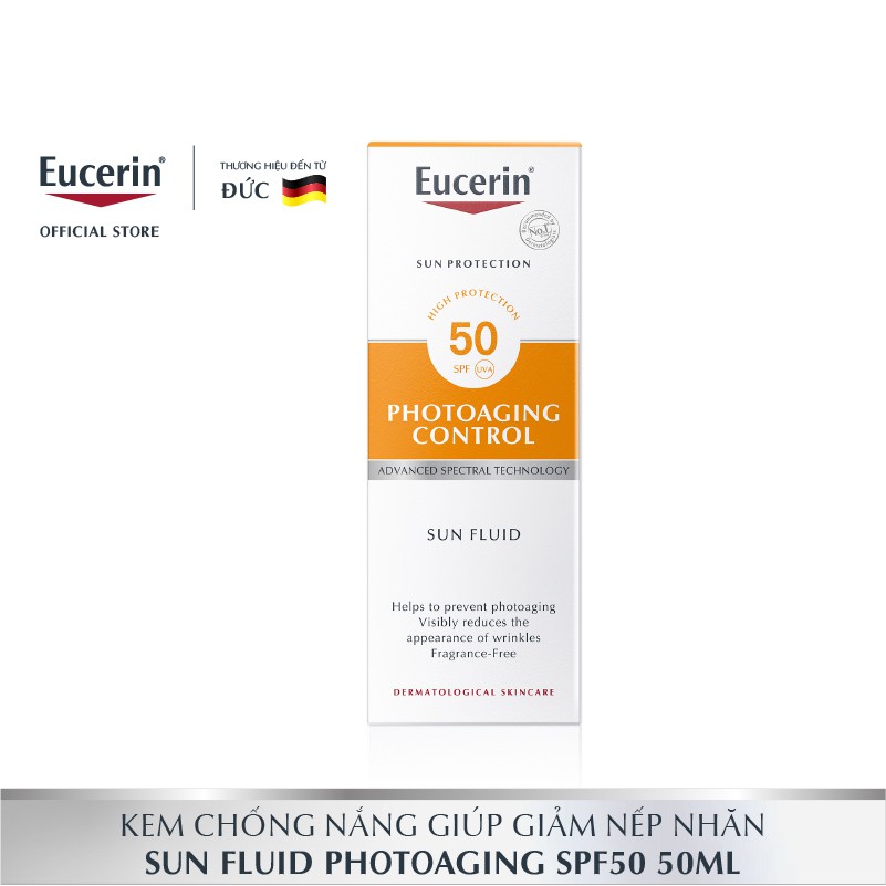 Kem chống nắng giúp ngăn ngừa lão hóa da Eucerin Sun Fluid Photoaging Control SPF 50-50ml-87934
