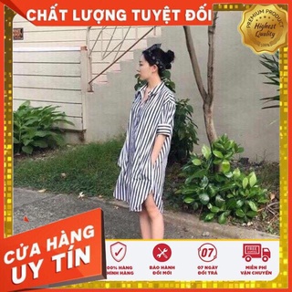 Váy sơ mi kẻ có túi