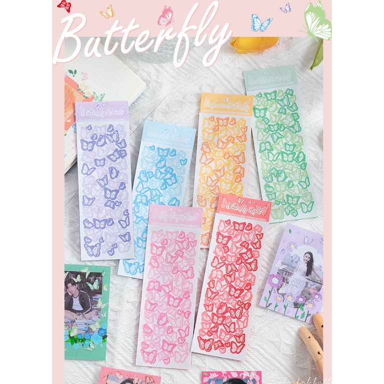 Sticker trang trí toploader cánh bướm đủ màu - Be tiny stationery
