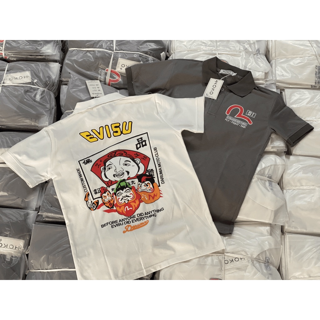 Áo Thun Nam Polo EVisus Có Cổ In Ông Mặt Hề Phối Màu Đỉnh Cao Siêu Hot