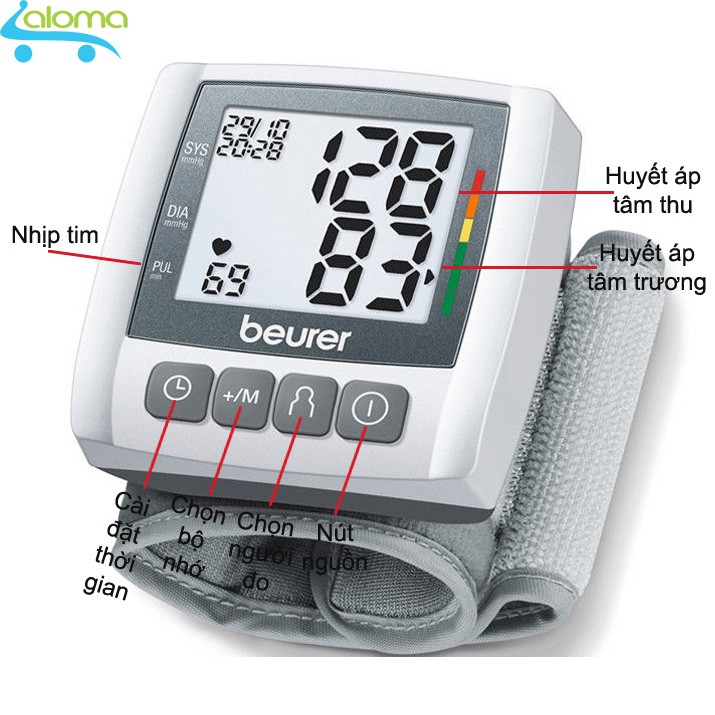 Máy đo huyết áp cổ tay Beurer BC30 cho giá trị đo chính xác- Hàng chính hãng BH 2 năm