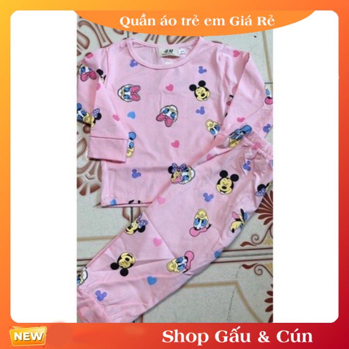 Bộ quần áo thu đông cho bé gái chất cotton , tăm mềm mịn, co giãn , thấm hút mồ hôi tốt 6kg -11kg