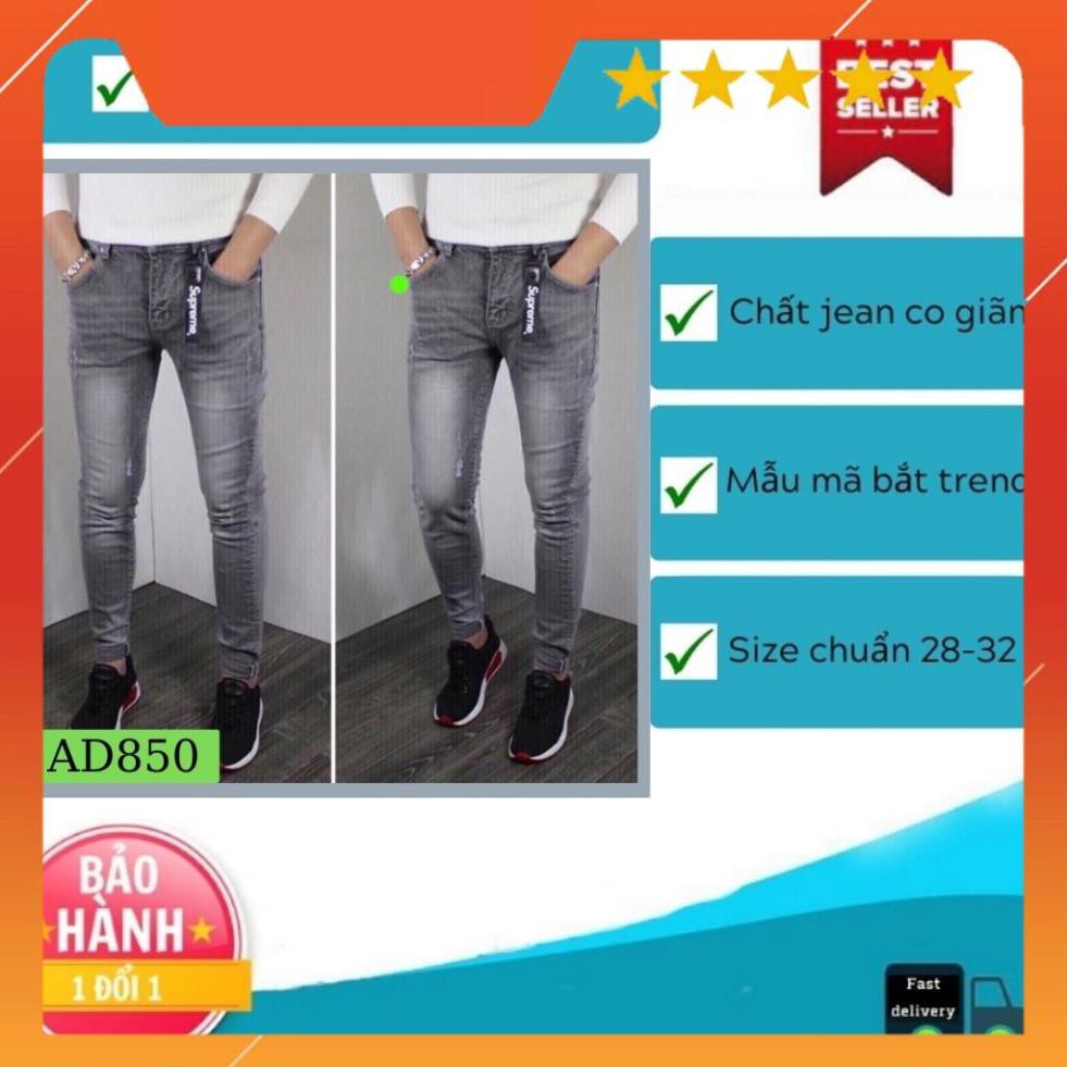 Quần Jean Nam Chất Bò AD850TG Jean Nam Xám Wash Mẫu Mới Phong Cách Soái Ca  Thời Trang TG