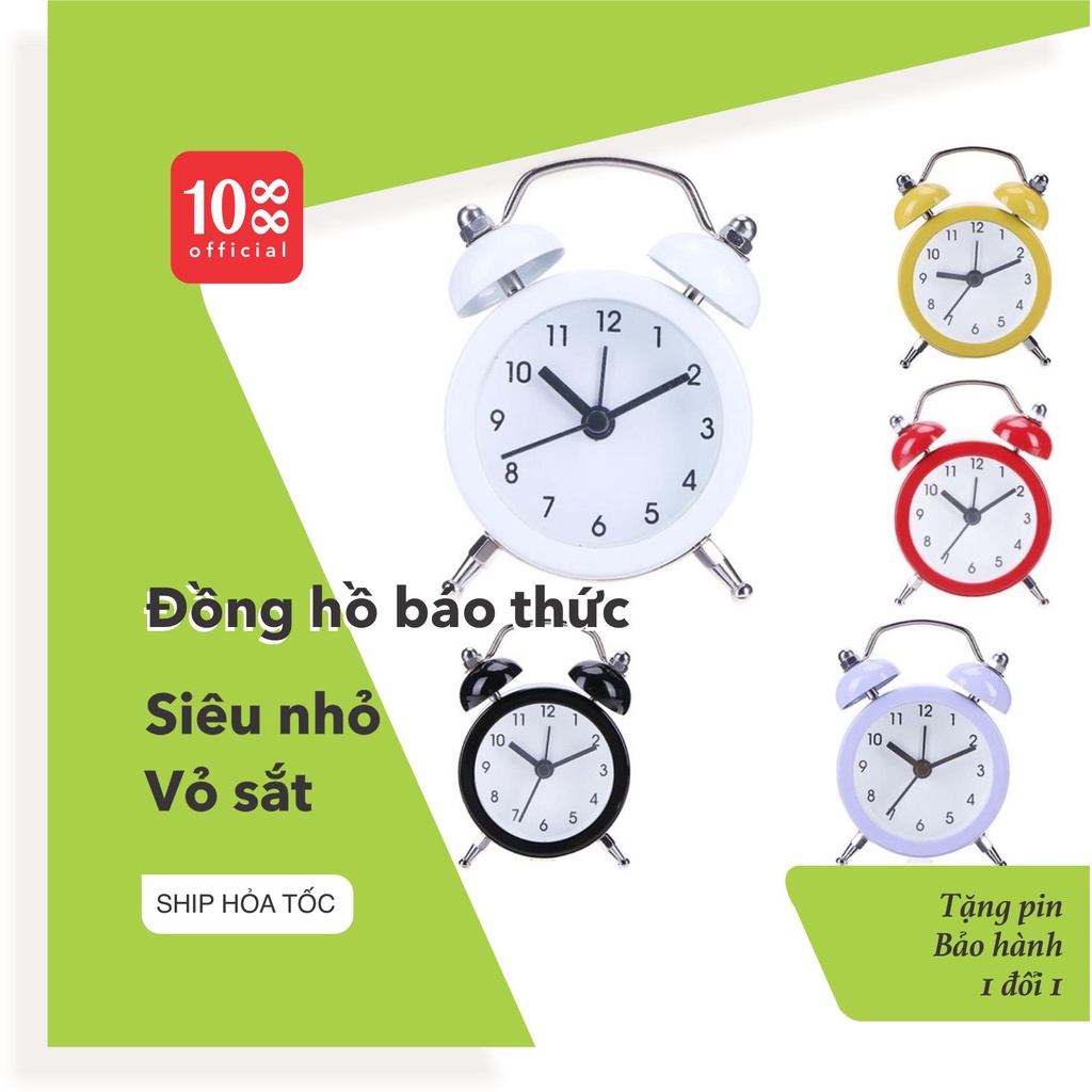 Đồng hồ siêu nhỏ để bàn trang trí độc đáo - viền sắt (có kèm pin)