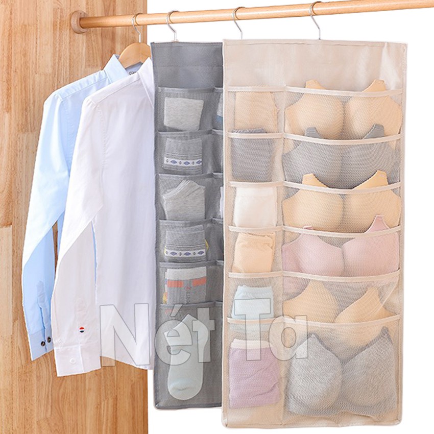 Túi Treo Đồ Lót Vớ Túi Đựng Mỹ Phẩm 2 Mặt 30 Ngăn H218