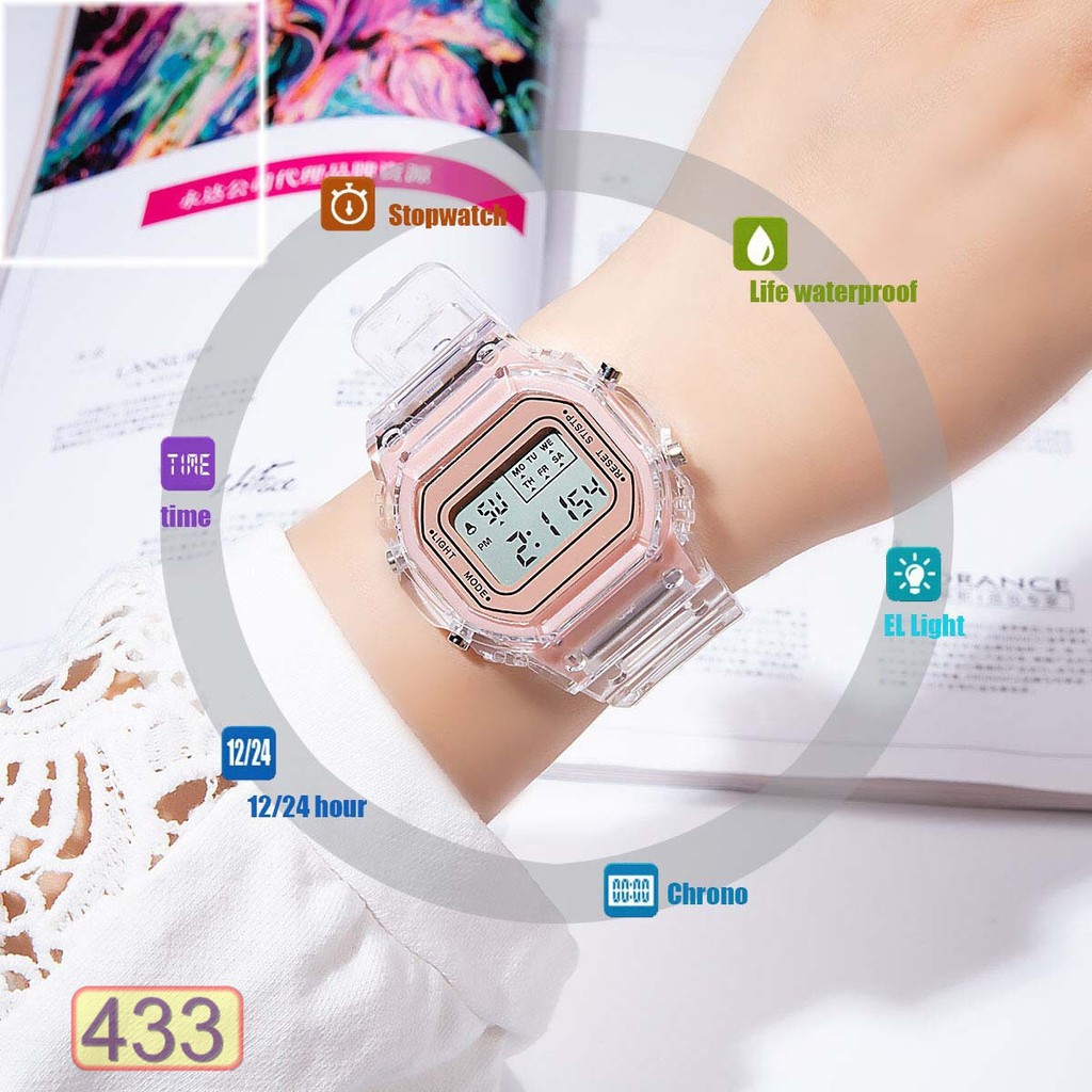 ĐỒNG HỒ NỮ SPORT MẶT VUÔNG DÂY TRONG SUỐT 433 THỜI TRANG SIÊU HOT | BigBuy360 - bigbuy360.vn