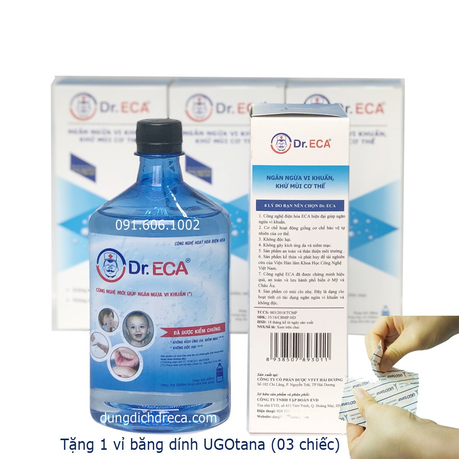 Dung dịch Dr.ECA khử trùng, sát khuẩn răng miệng (tặng 1 vỉ băng dán vết thương UGOtana)