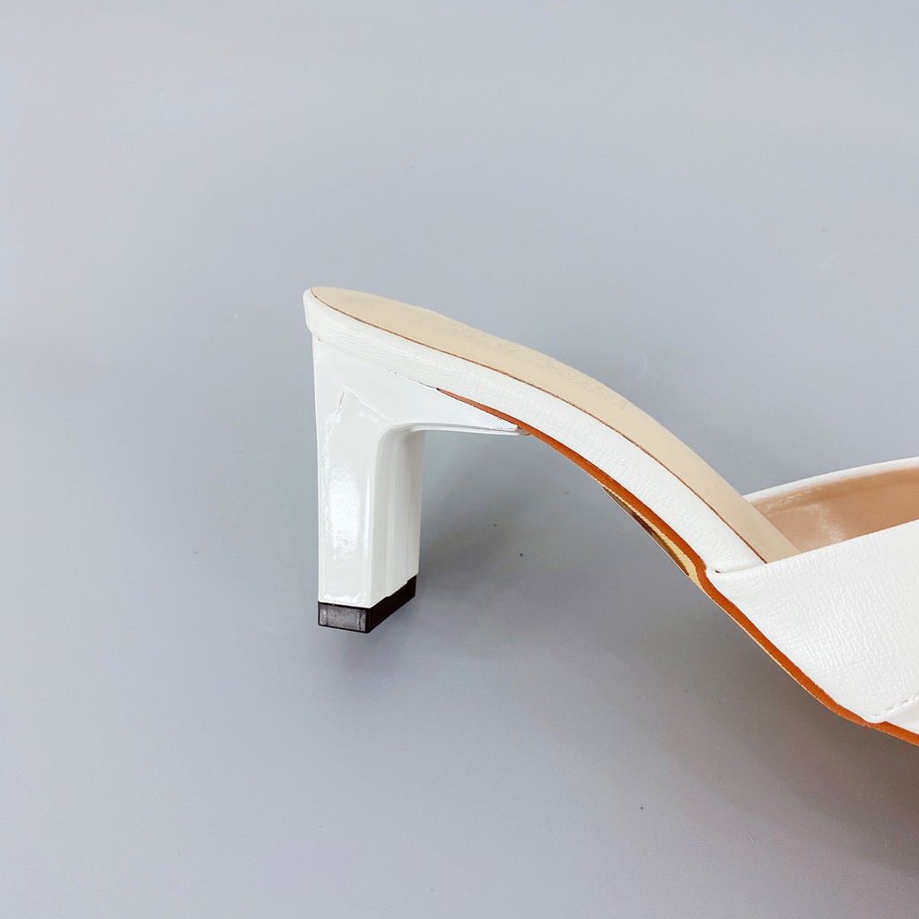 Dép cao gót nữ GÓT XINH D28 quai ngang da lì đế cao 4cm quai chéo