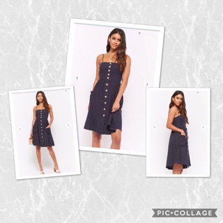 Đầm linen sọc