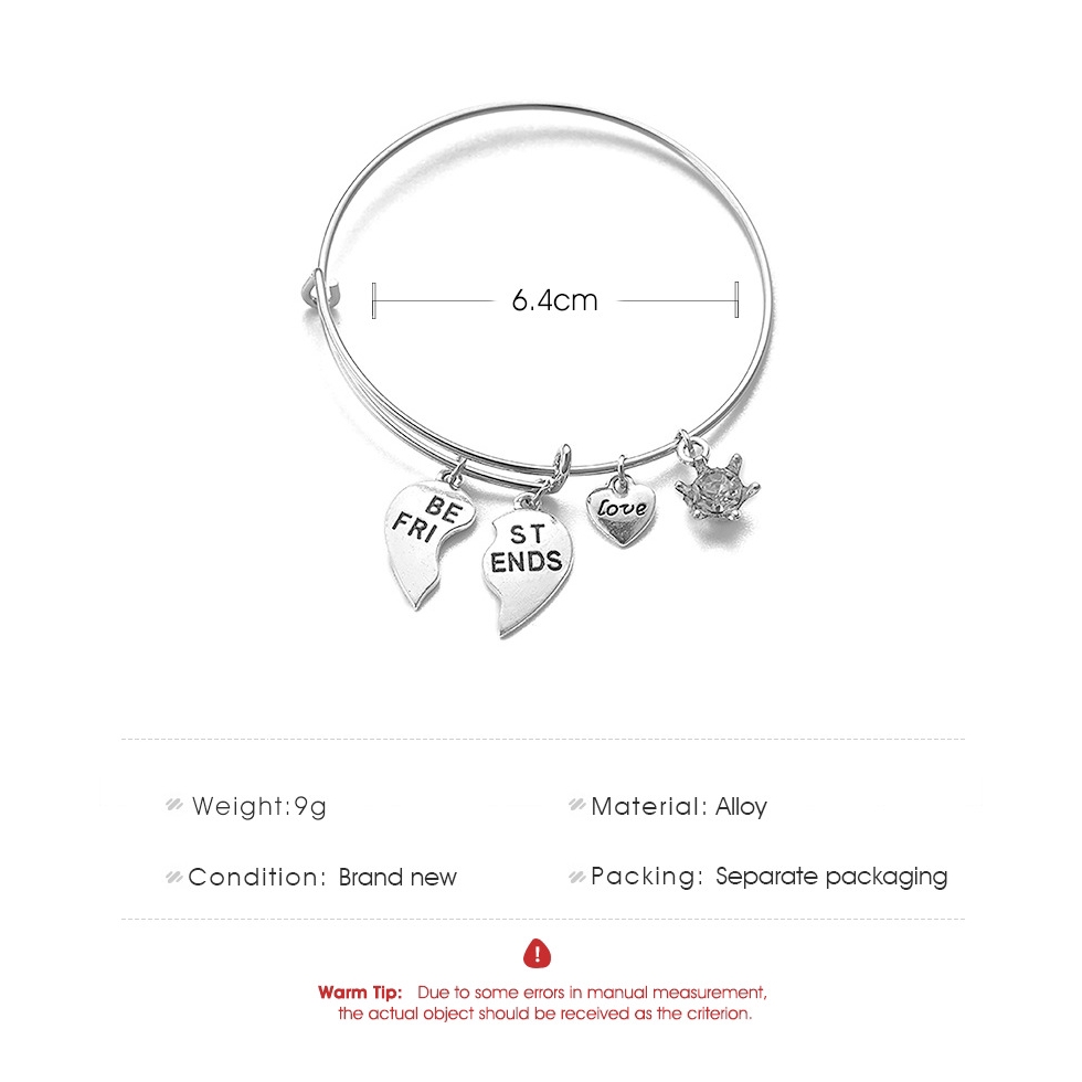 ✨ 【✅COD】 ✨Vòng Đeo Tay Hình Trái Tim Dành Cho Bạn Thân | BigBuy360 - bigbuy360.vn