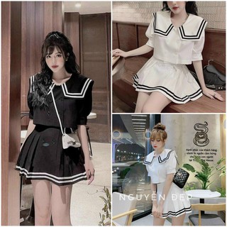 Sét áo và chân váy xoè thuỷ thủ y hình