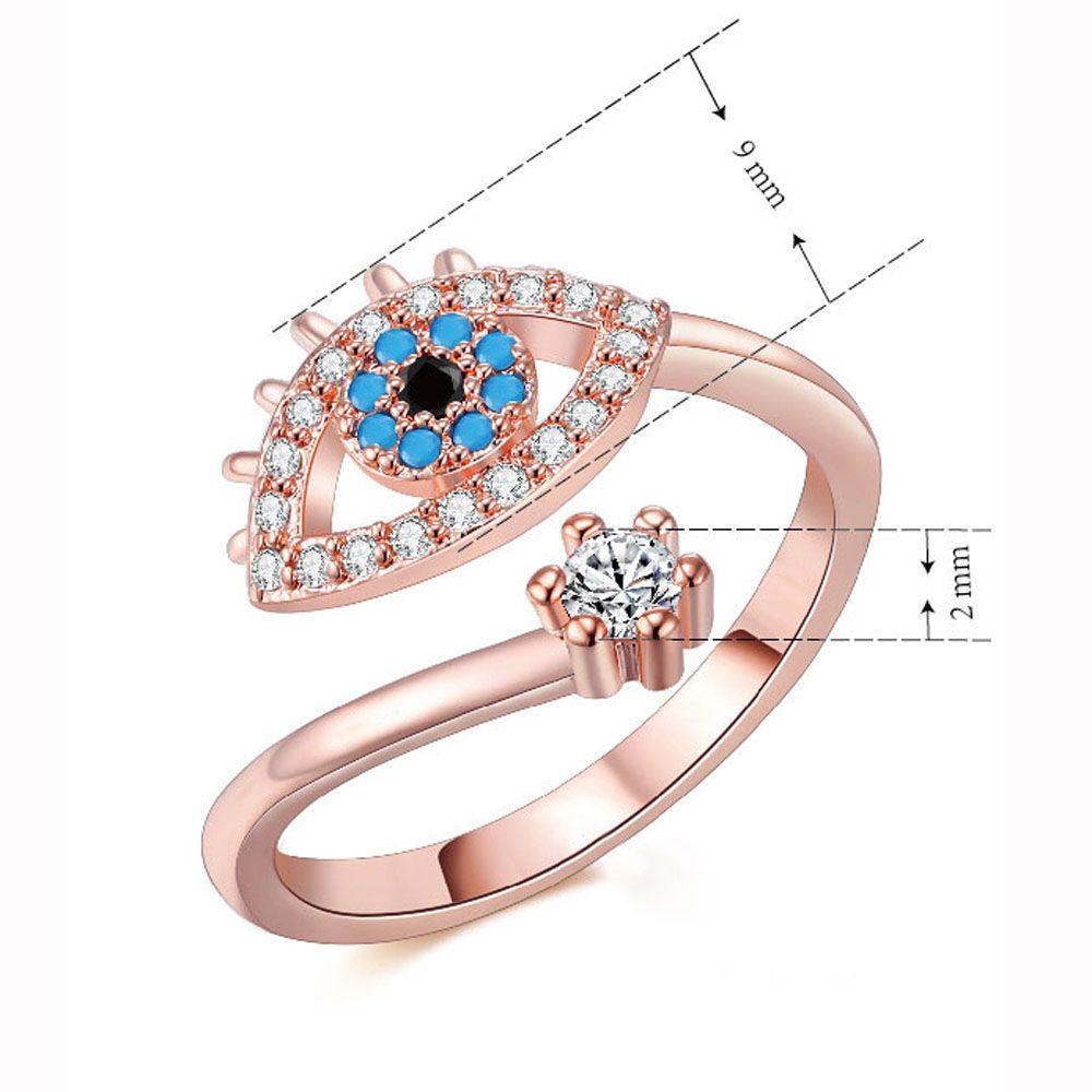 QQMALL 1 Nhẫn Mở Hình Mắt Thiên Thần Có Thể Điều Chỉnh Kích Cỡ Thời Trang Cho Nữ