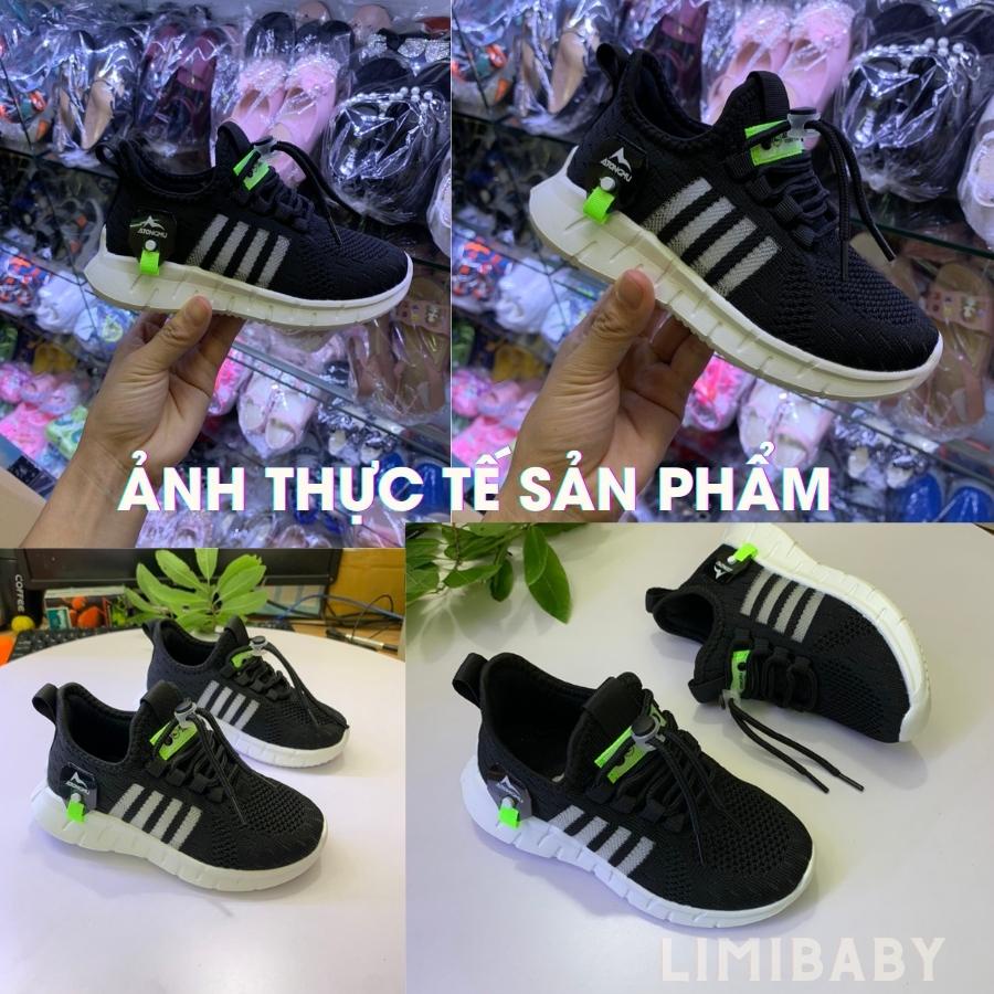 Giày thể thao màu đen cho bé trai sneaker năng động cá tính cho trẻ em 3 - 12 tuổi siêu nhẹ GH42