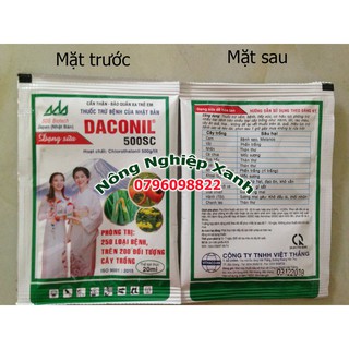 Bán Trừ nấm bệnh công nghệ Nhật Bản Daconil 500SC 20ml hàng nhập, phân phối trong nước bởi thietbinhavuon.
