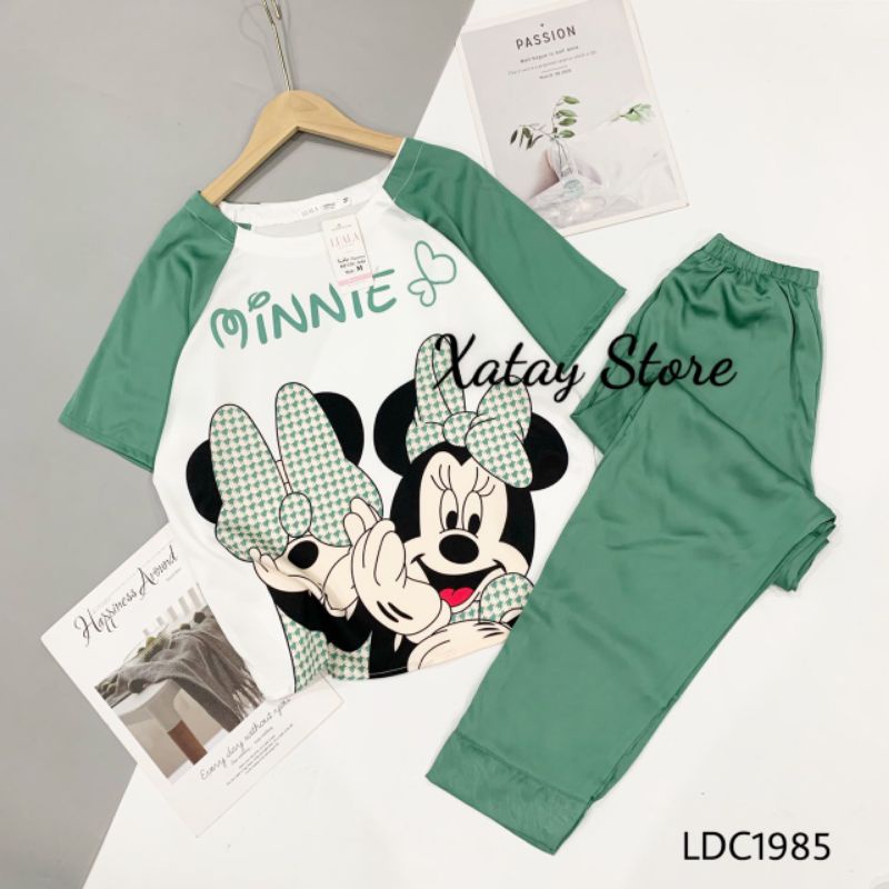 Đồ bộ ngủ mặc nhà đi chơi hoạ tiết gấu dễ thương, chất latin mềm mát | BigBuy360 - bigbuy360.vn