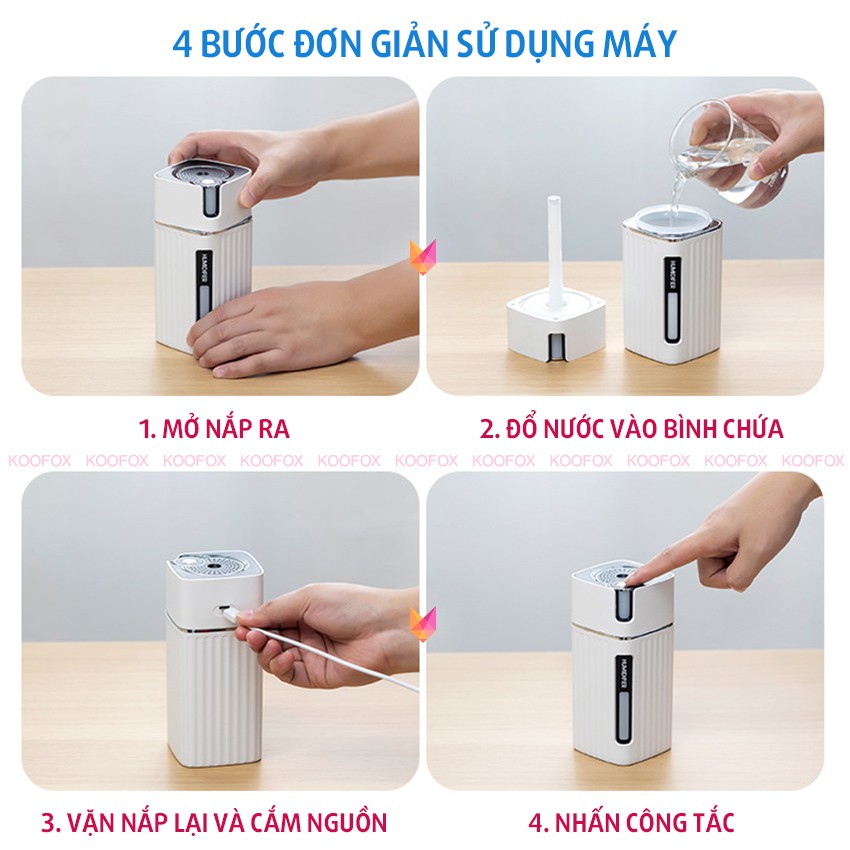 [HOT 2020] Máy Phun Sương Tạo Độ Ẩm Không Khí Adventage Humidifier 300ml - Khử Bụi, Tạo Ẩm, Đèn Led, Siêu Êm - KOOFOX