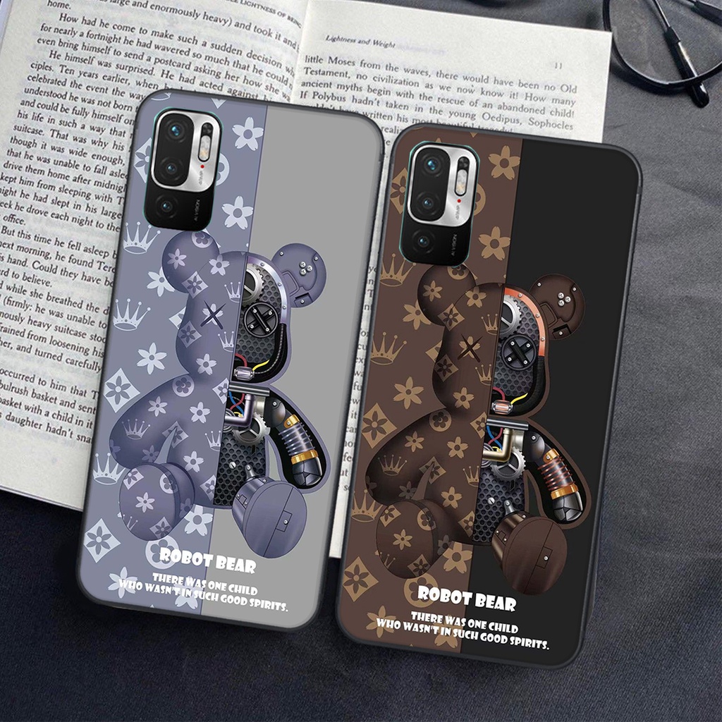 Ốp lưng Xiaomi REDMI NOTE 10 5G in hình Gấu nâu - hồng, Gấu Be@rick  cực CUTE, DỄ THƯƠNG