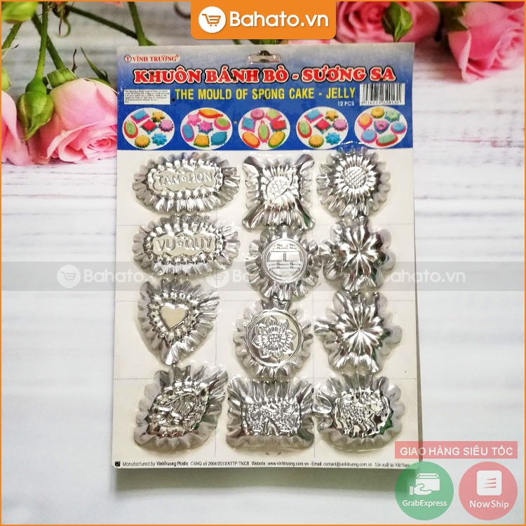 Bộ 24 khuôn bánh bò, sương sa, rau câu Vĩnh Trường