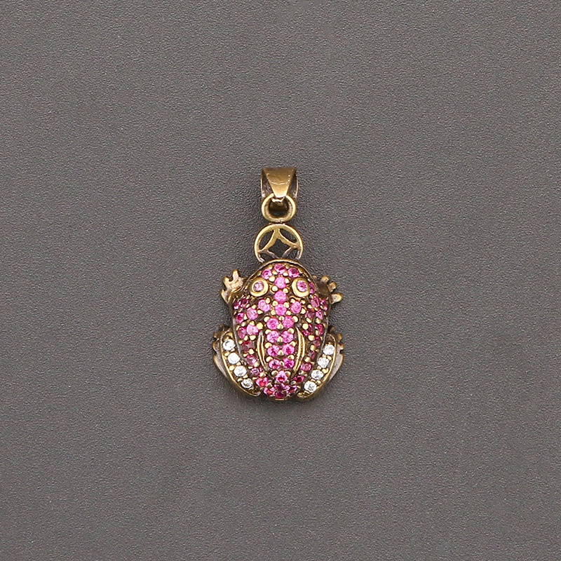 Mặt Dây Chuyền Hình Chìa Khóa Bằng Đồng Thau Đính Đá Zircon Cổ Điển