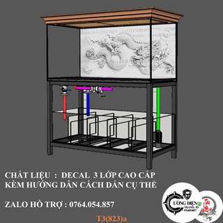 Tranh dán bể cá 3d nhiều kích thướt ( 60x40, 80x40, 80x50 , 90x50, 100x50...)