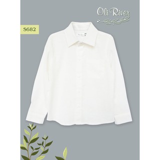 Áo sơ mi trắng tay dài oli river bé 6m - 9y * mã 4775