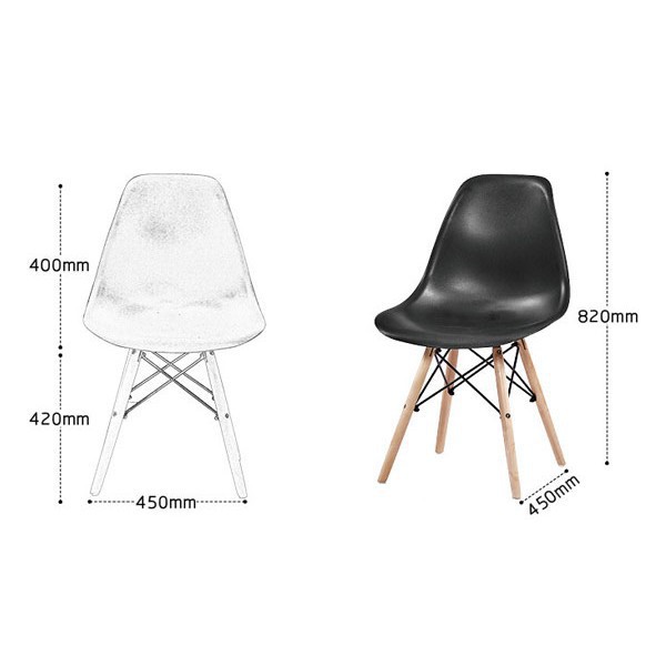 Ghế eames nhựa chân gỗ nhập khẩu - decor và trang trí phòng