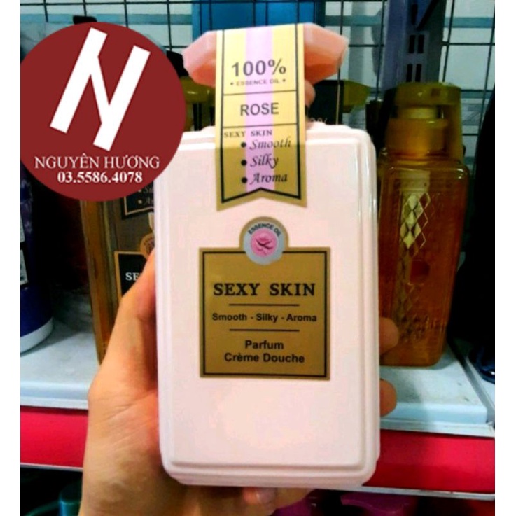 Sữa tắm Sexy Skin Rose 600ml màu hồng phấn | Sữa tắm hương nước hoa