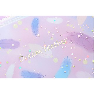 Túi zip A5-A4 Bling bling Feather