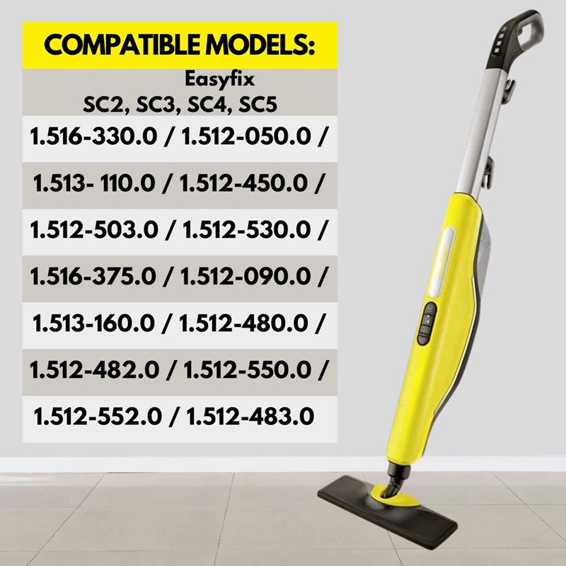 Set 6 Miếng Vải Lau Bằng Sợi Nhỏ Cho Máy Lau Hơi Nước Karcher Easyfix Sc2, Sc3, Sc4, Sc5