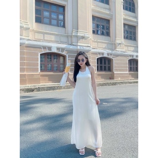 Đầm maxi cổ yếm hở lưng 3 màu