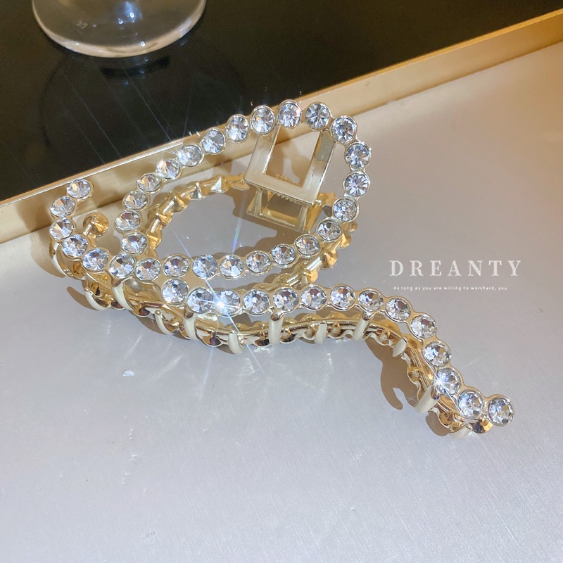 Kẹp Tóc Đính Kim Cương Giả Và Ngọc Trai Phong Cách Retro Thanh Lịch Thời Trang