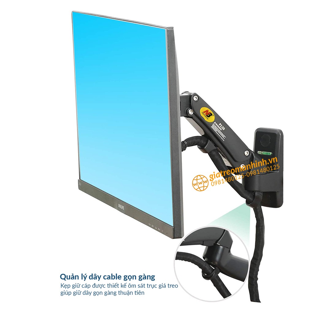 Giá Treo Màn Hình NB-F120 Tương Thích Màn 17 - 27 Inch / Lắp Đặt Treo Tường Tùy Chỉnh Đa Năng - Xoay Màn 360 Độ
