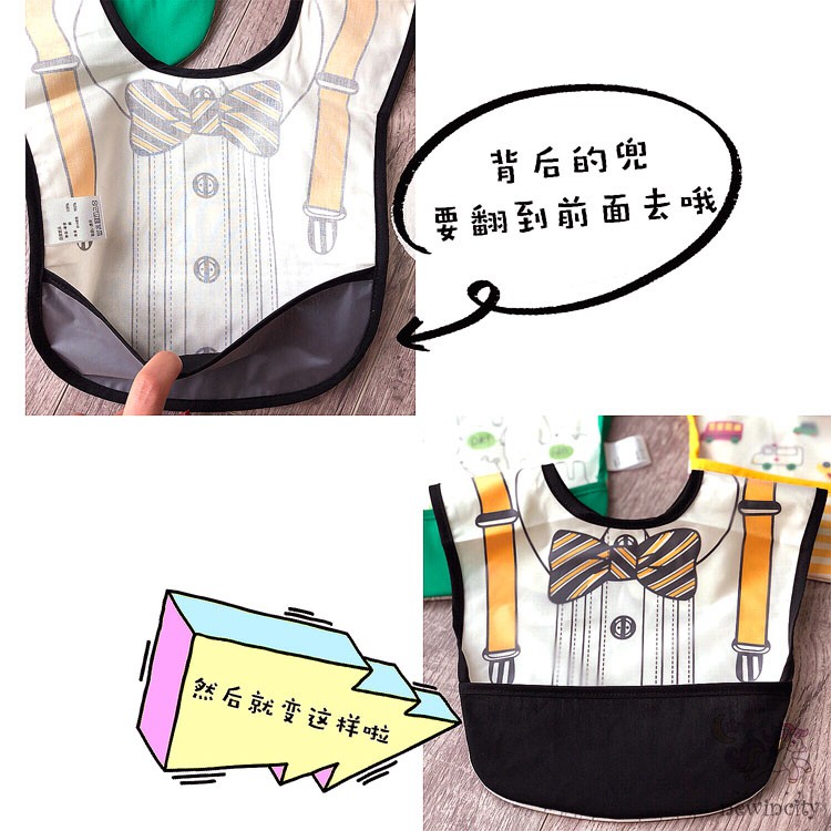 Yếm Ăn Chống Thấm Nước Họa Tiết Hoạt Hình Đáng Yêu Xinh Xắn Cho Các Bé