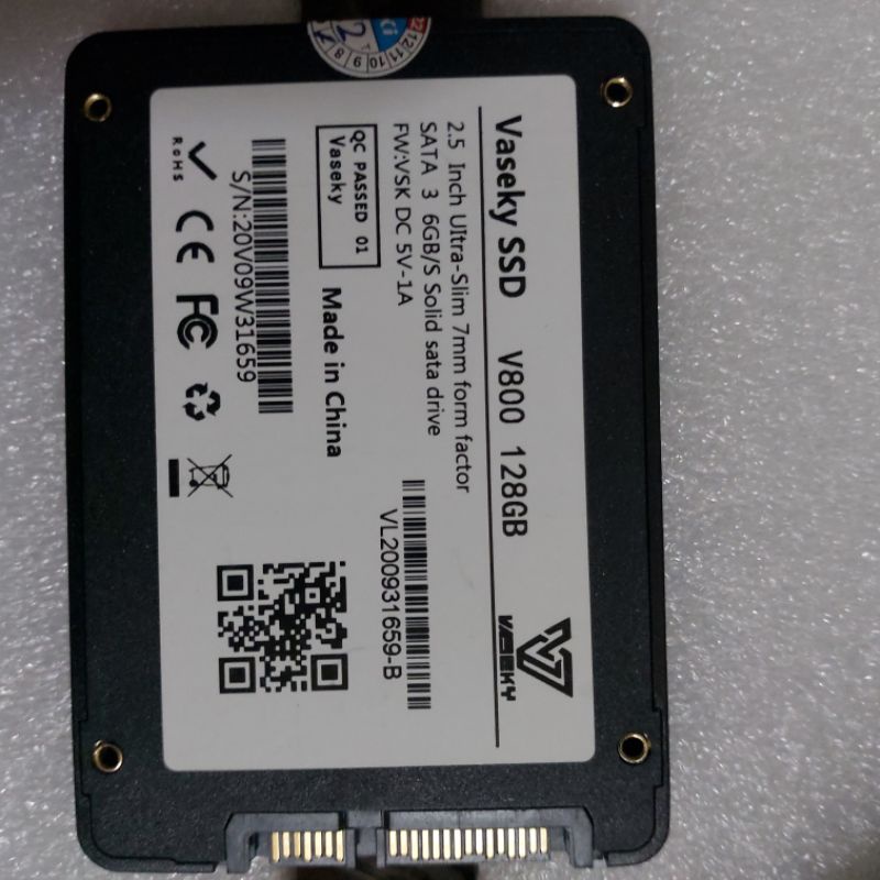 Ổ Cứng SSD 128 GB Vaseky V800 Có Windows 7, 10 Dùng Cho Máy Tính PC, Laptop, Box di động. Tặng kèm 4 ốc vít