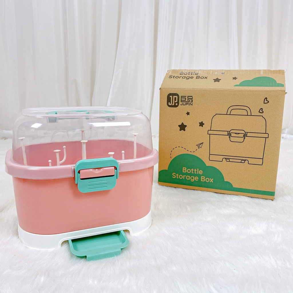 Khay úp bình sữa Jupin cao cấp cho bé có nắp đậy tiện dụng