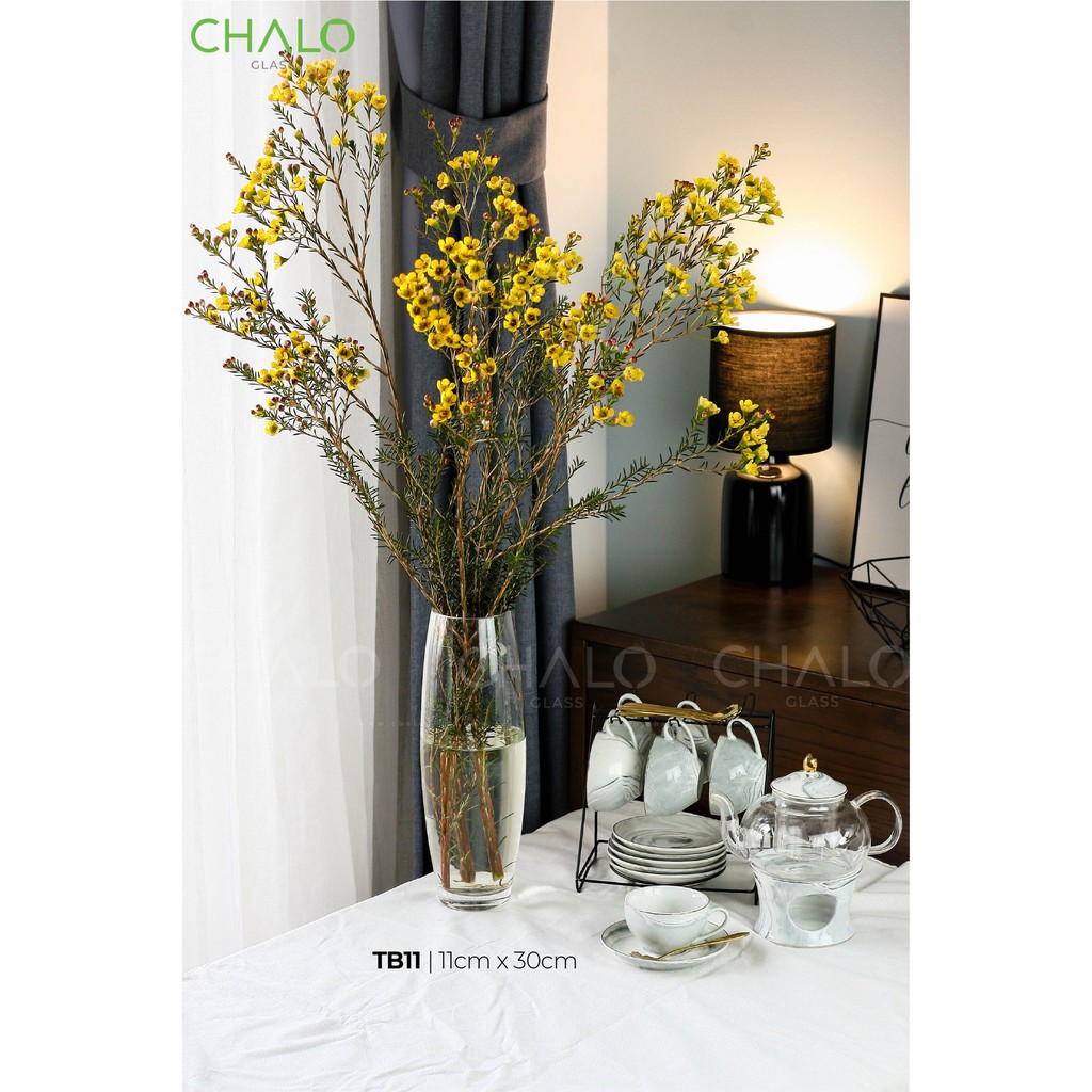 Lọ hoa thuỷ tinh trụ búp 11 - 11x30cm