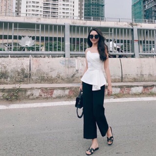 Set áo cúp phối quần suông (loe)