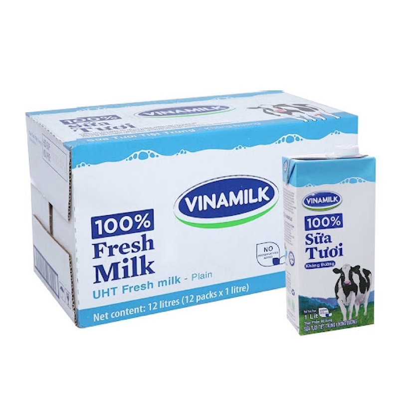 Sữa Vinamilk 1L Ko Đường (12 Hộp)