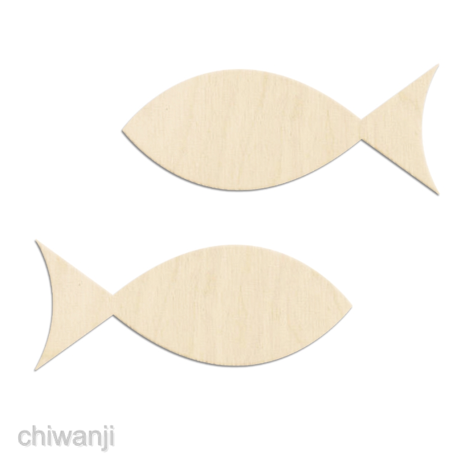 Set 50 Thẻ Gỗ Hình Cá Trang Trí Đa Dụng