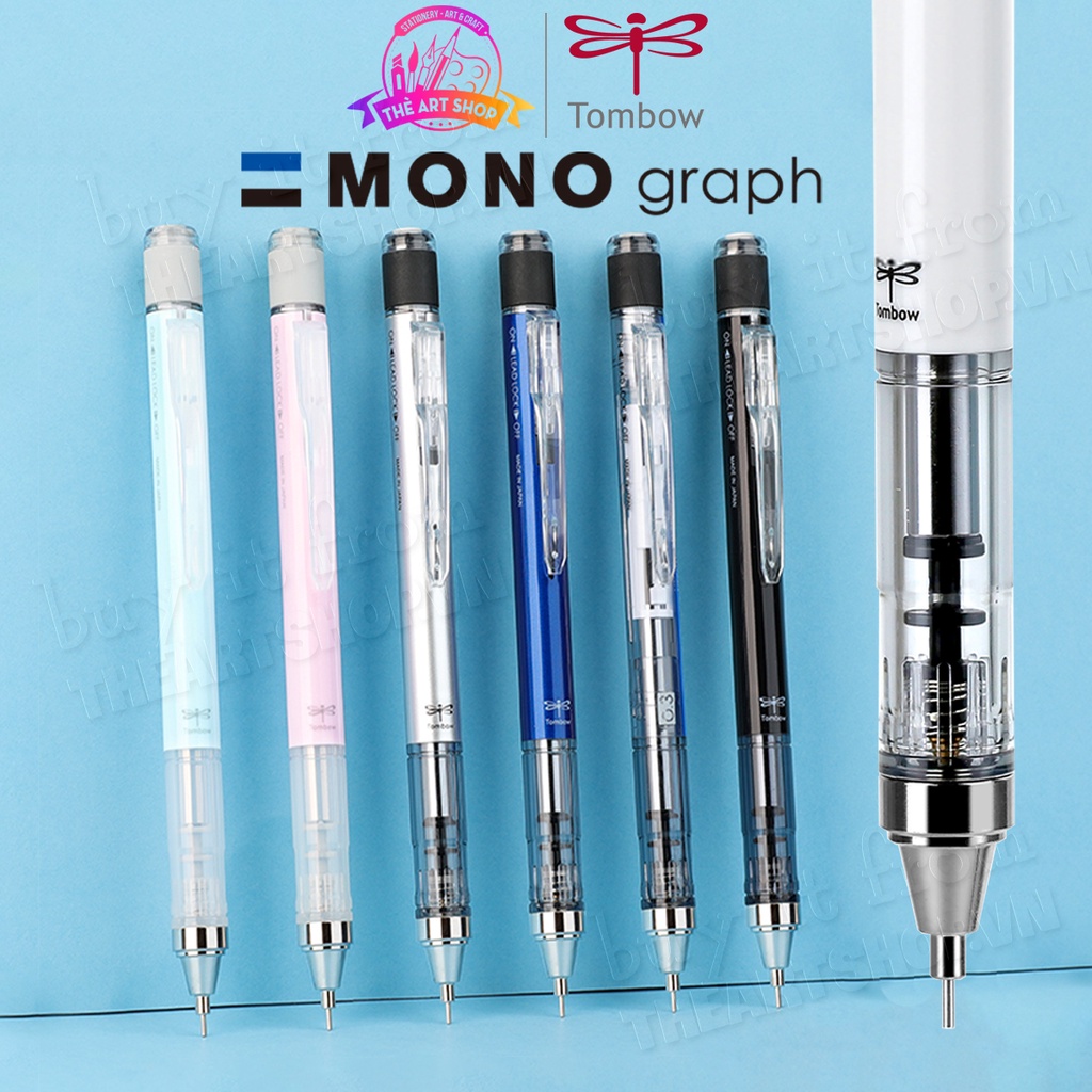 (HOẢ TỐC) Bút chì cơ khí lắc đẩy ngòi TOMBOW Mono Graph cao cấp Nhật Bản ngòi 0.3mm/0.5mm THEARTSHOP