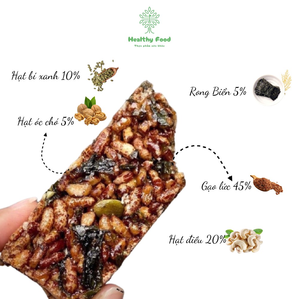 [Túi ăn Thử 50g] Bánh gạo lứt dinh dưỡng mix hạt siêu ngon giúp ăn kiêng, giảm cân