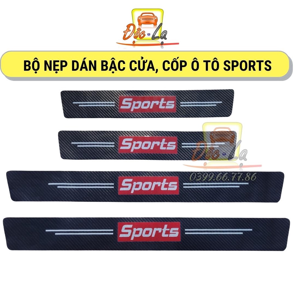SPORTS - Nẹp Dán Logo SPORTS Chống Trầy Xước Bảo Vệ Bậc Cửa Xe Hơi/ Bảo Vệ Cốp Sau Xe Hơi Bền Đẹp