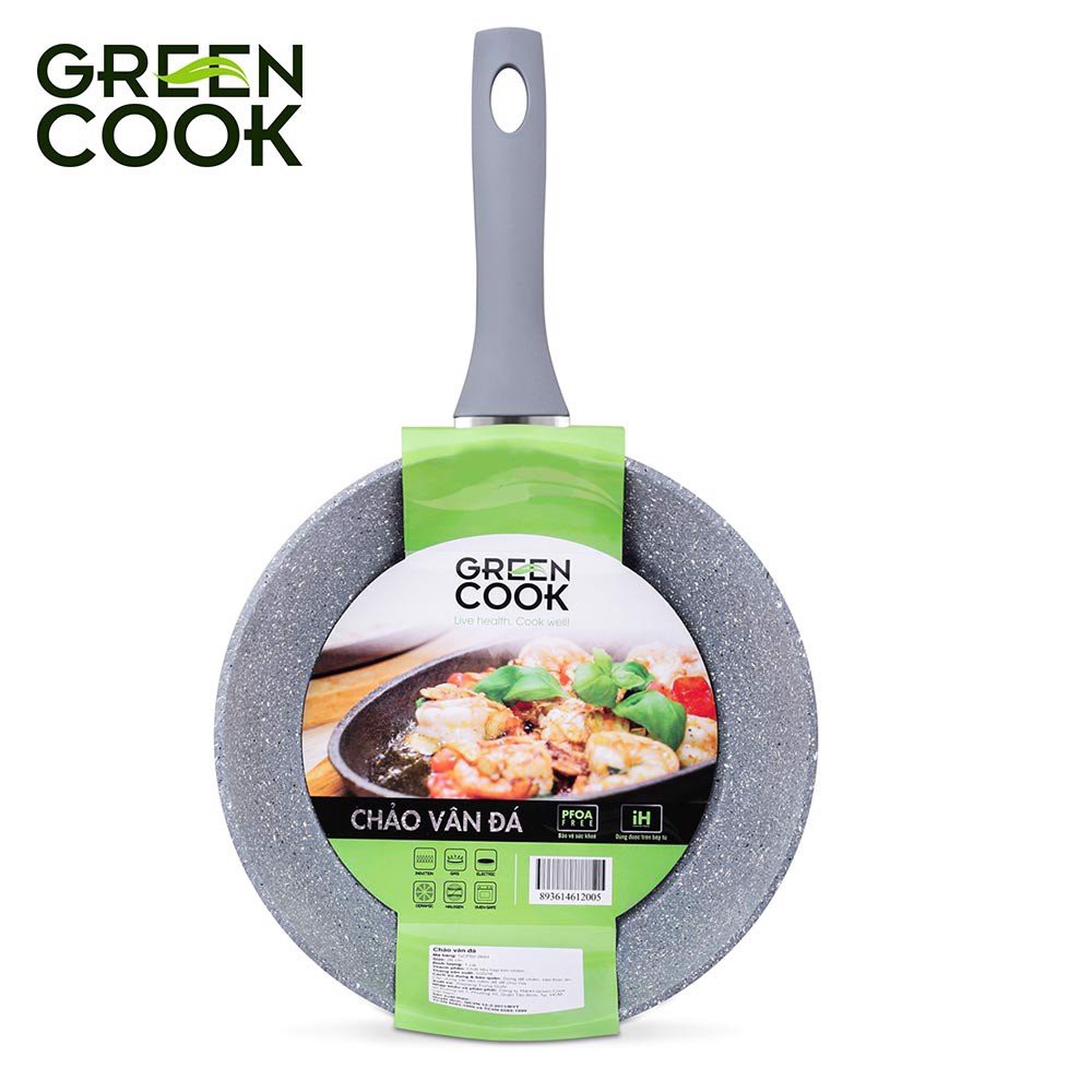 Chảo sâu đáy từ vân đá chống dính Green Cook