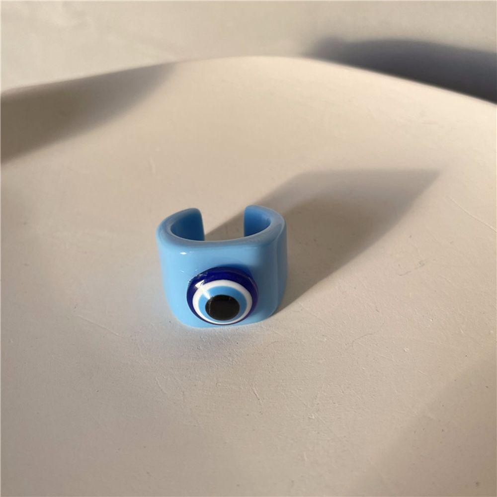 Nhẫn Resin Hình Vuông Họa Tiết Hoa Mắt Quỷ Ngọt Ngào Phong Cách Hàn Quốc Cho Nữ SOMEDAYZL