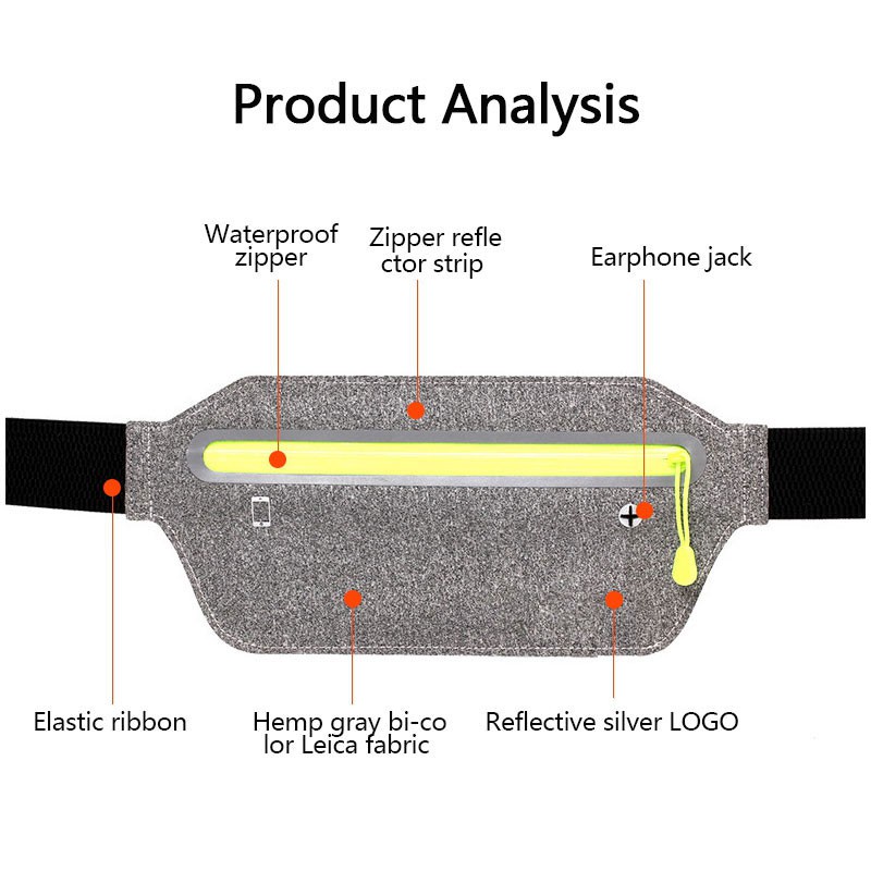 Trainbo Túi Đeo Hông Thể Thao Chống Thấm Nước Có Lỗ Tai Nghe Phản Quang Cho Nam Và Nữ Túi Thể Thao