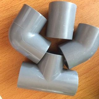 Phụ kiện ống nhựa pvc phi 34 Cút 34 Chếch 34 Tê 34 Măng sông 34