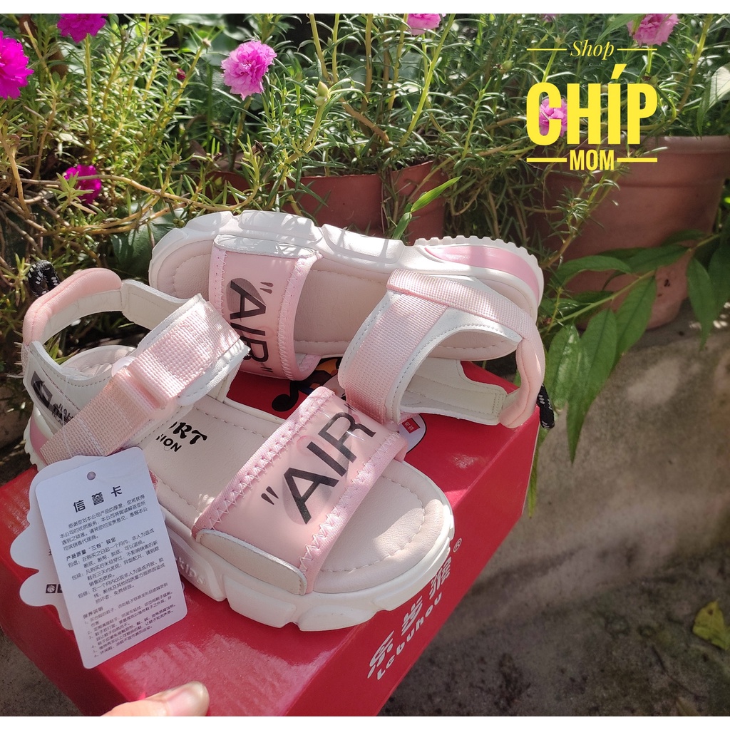 xăng đan bé trai dép quai hậu cho bé ái siêu nhẹ mềm êm chân cá tính QCCC full hộp trắng đen từ 3 tuổi B2021 ( có video)