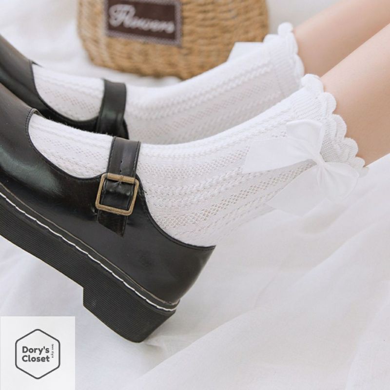 [Sẵn] Tất bắp chân lolita đính nơ nhà Dory